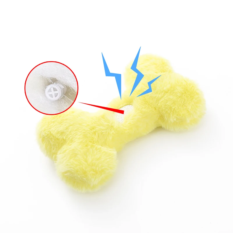 Juguetes vocales de peluche para perros, hueso de amor lindo, que contiene bb, dientes de molienda, resistente a las mordeduras, juego interactivo, suministros para mascotas - imagen 5