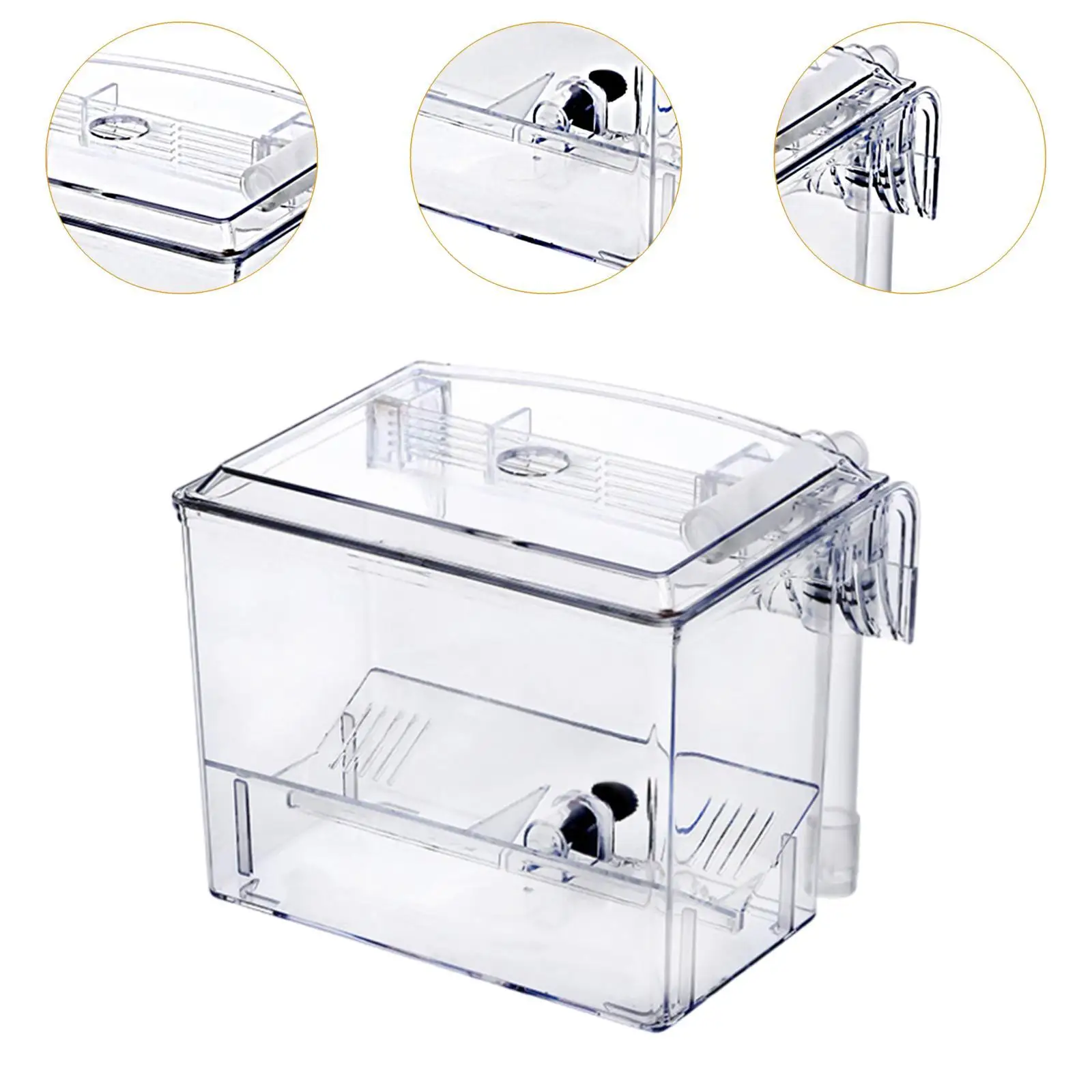 Fish Breeding Box Separation Box Easy to Install Acrylic Versatile Hanging Hatching Box Breeding Hatchery House for Aquarium