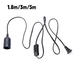 Cables de alimentación con enchufe europeo, 1,8 m, 3m, 5m, soporte de Base de lámpara E27 con cable de interruptor para gatear, enchufe de luz en espiral para calefacción de chocadeo de mascotas