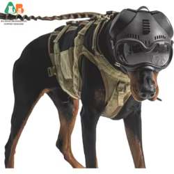 Casco táctico para perro con gafas protectoras y correa ajustable