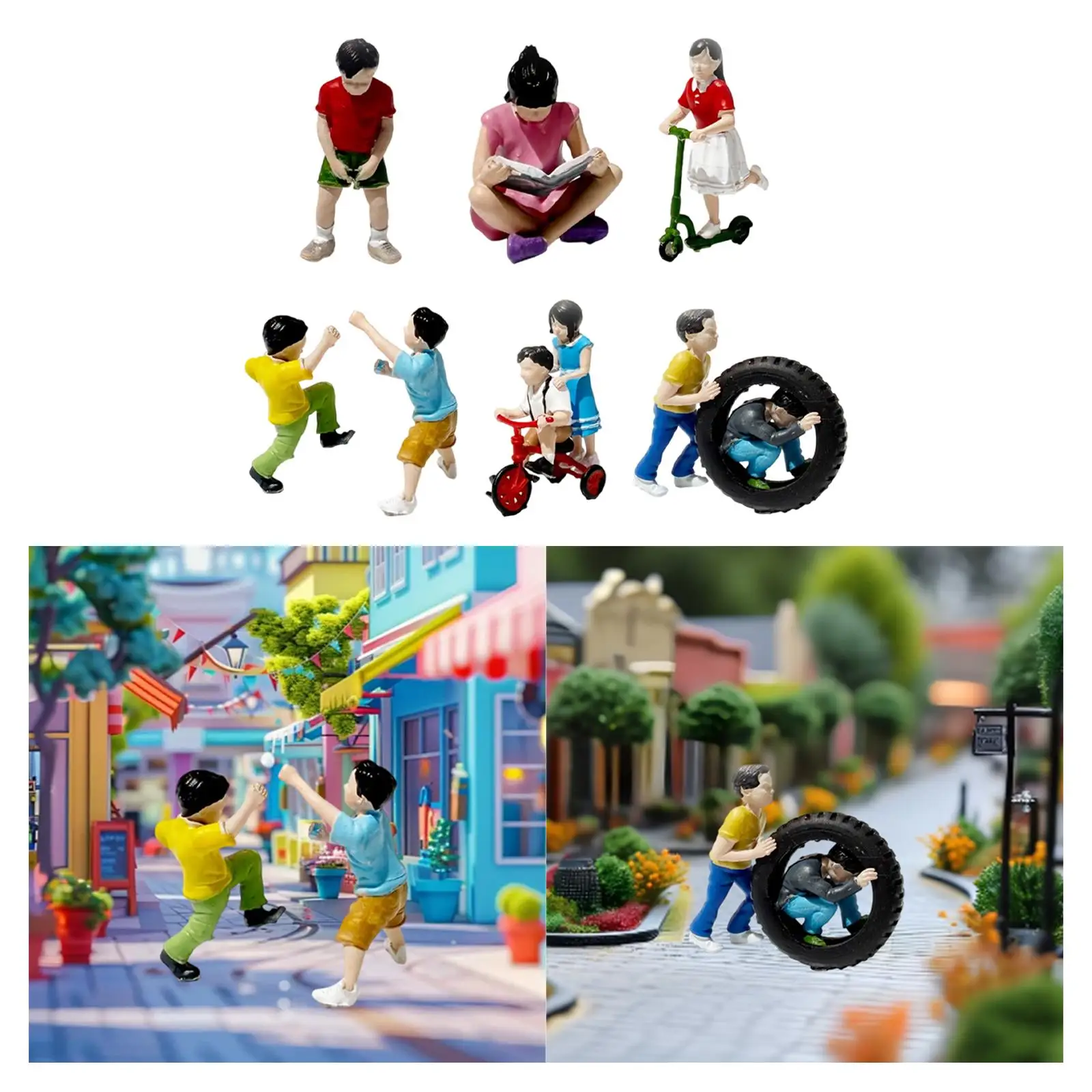 1/64 Small People Figure Resin Mini Architectural Figurine Tiny People Model Photo Prop for Fairy Garden Sand Table Train Layout 1/64 Small People Figure Resin Mini Architectural Figurine Tiny People Model Photo Prop for Fairy Garden Sand Table Train Layout