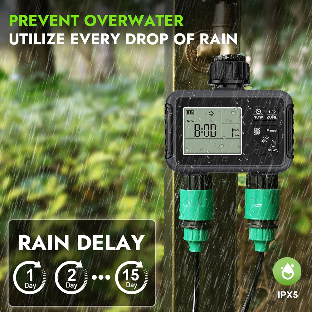1/2/3-Outlet Irrigation Watering Timer Automatic Garden Flower Watering System Irrigation Timing Control for Lawn Greenhouse - imagen 5