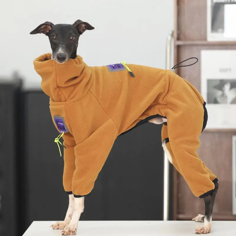 Ropa de galgo italiano de moda, ropa de lana suave elástica marrón Whippet, ropa de salida para perros de 4 patas, ropa cálida de galgo en invierno - imagen 2