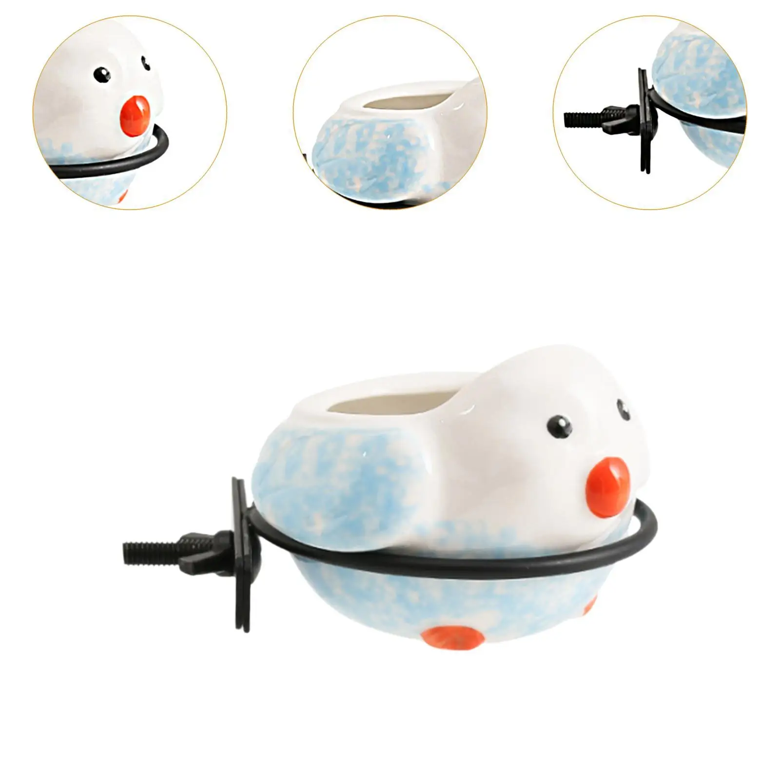 Birdcage Food Bowl, Ceramic Bird Feeding Dish Cup with Clamp Holder, Food Water Bowl for Hamster, Macaw, , Parrot