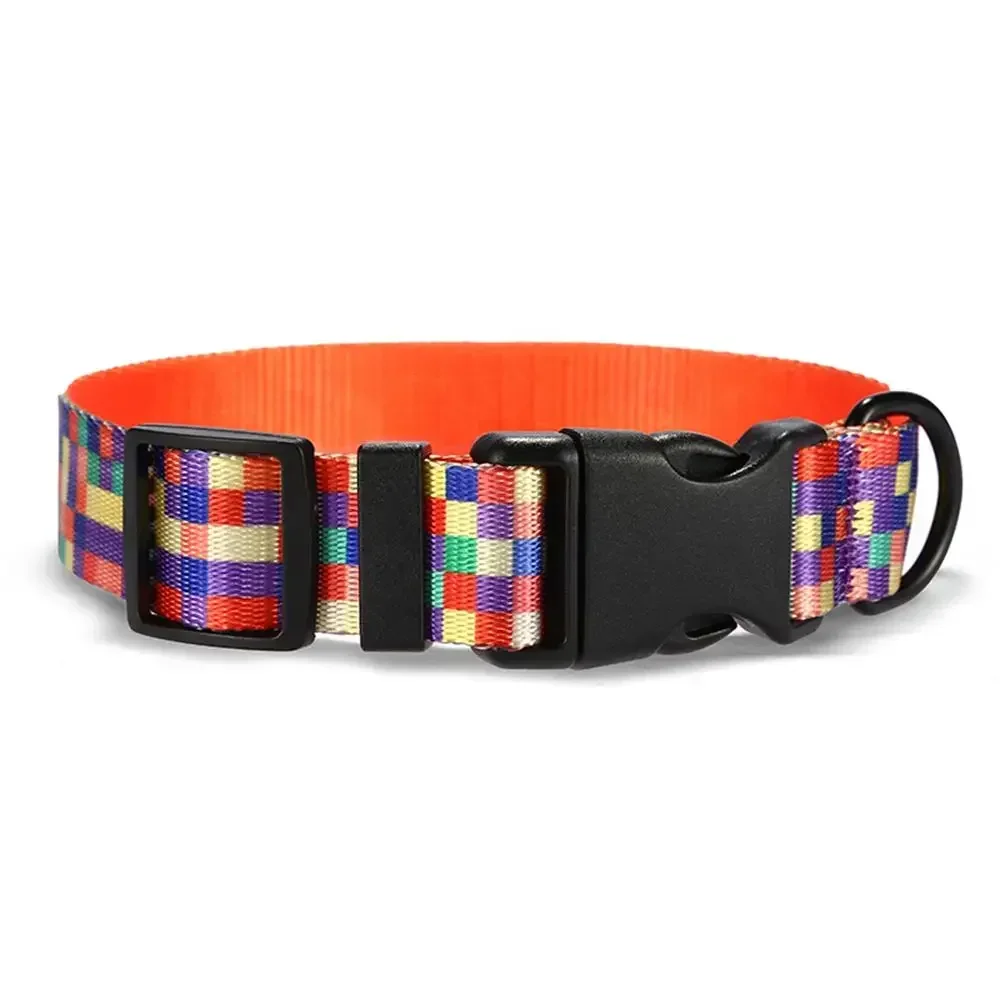 Collar de perro personalizado con grabado gratuito, correa para mascotas a juego, hebilla de contactos personalizados, Collar para mascotas con forma de cubo de arcoíris - imagen 2