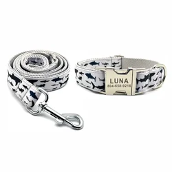 Collar personalizado de pez marino para perros - etiqueta y nombre