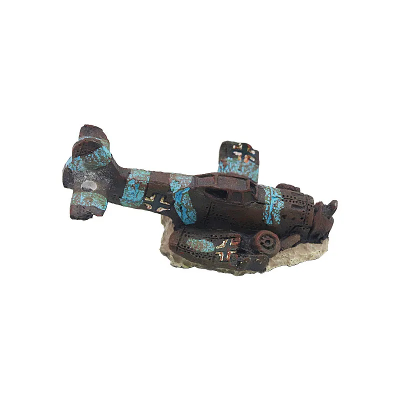 Decoración acuario mini avión simulado para peces y camarones - imagen 2