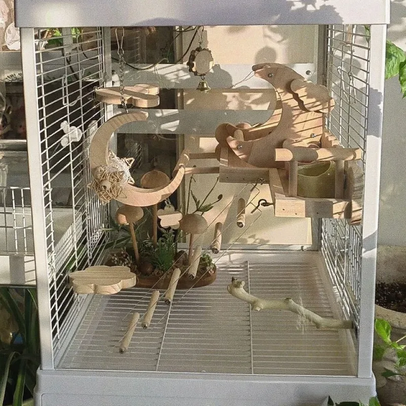 Juguetes creativos para pájaros, loros, pájaros, juguete canario, Lovebird, suministros para loros, periquitos, palomas, jaulas, accesorios, juguetes pequeños para gallinero - imagen 3