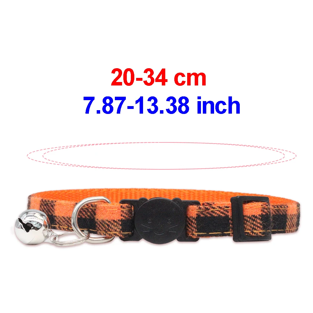 Etiqueta de identificación personalizada para mascotas, hebillas de seguridad a cuadros con campana, grabado ajustable, adecuado para gatito, cachorro, collar de accesorios - imagen 4