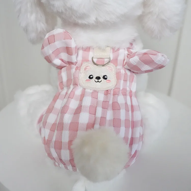 Monos de primavera para mascotas, ropa a cuadros de cuatro patas, mono para gatos y perros, ropa, pijama, ropa para cachorros