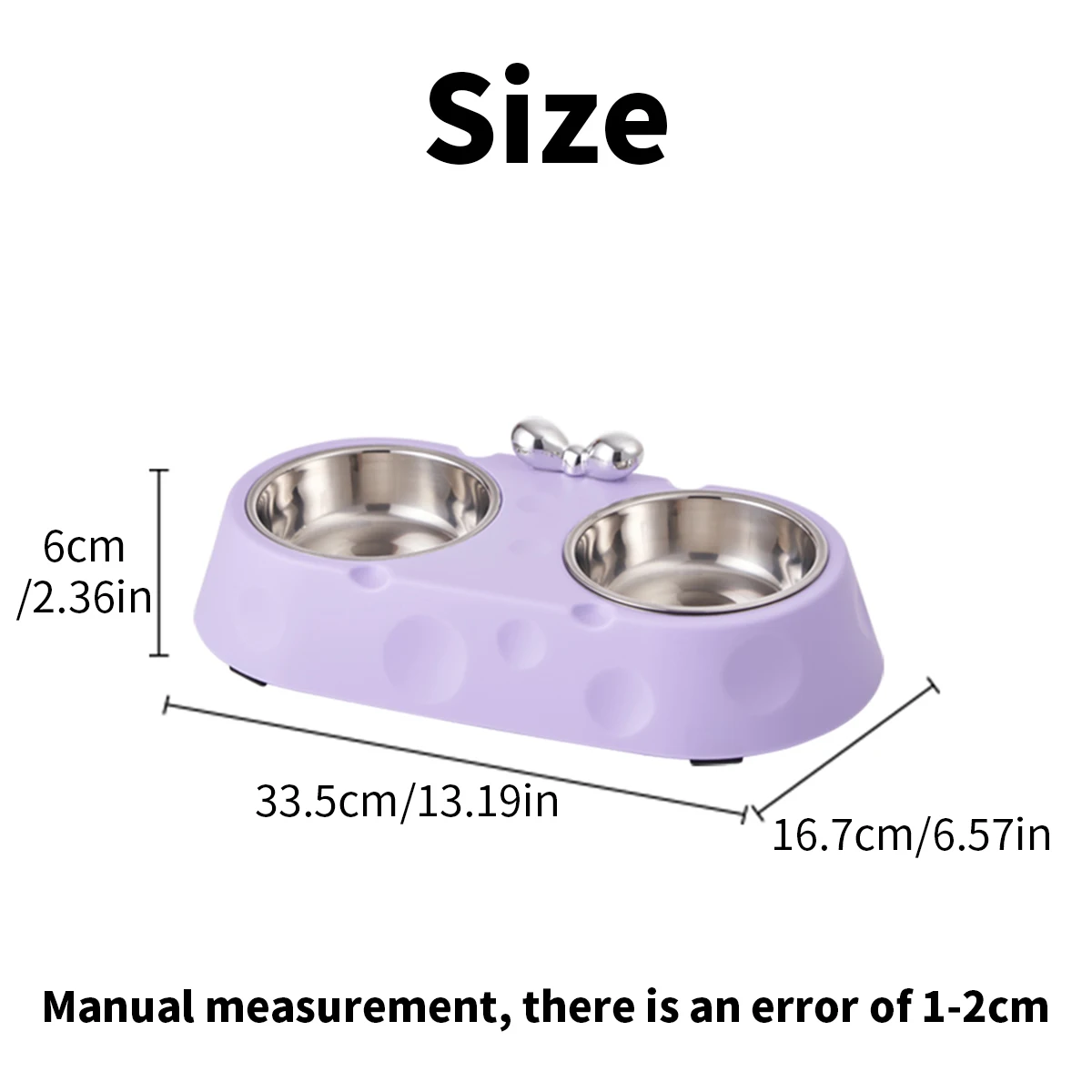Cuenco de acero inoxidable para perros, Bol doble para mascotas, lazo de queso, cuenco para gatos, antideslizante y antienfadado - imagen 3