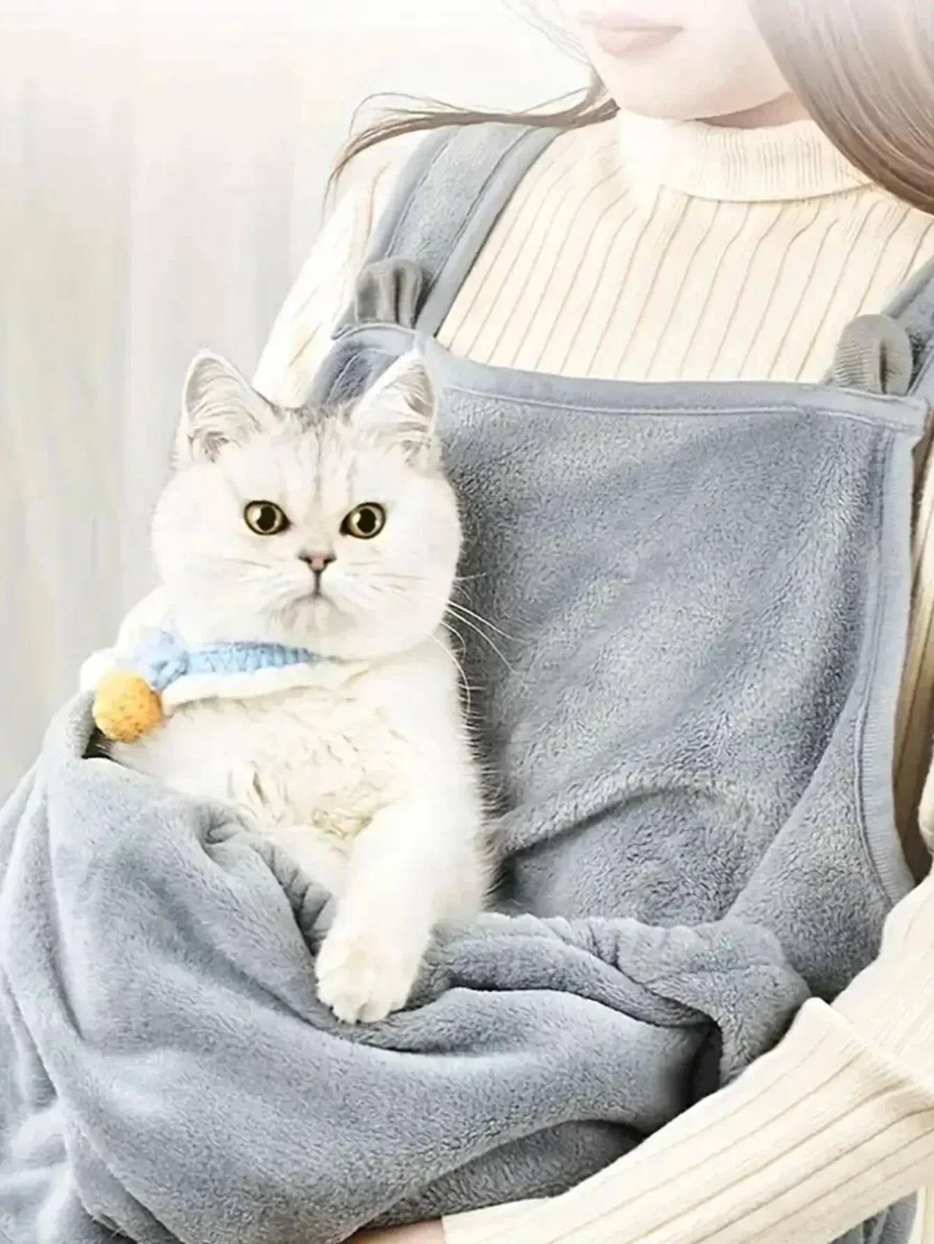 Pecho perfecto para perros y niños, bolsa pequeña de viaje de invierno, portabebés para gatos, delantal acogedor con texto en inglés "Animal de dormir", colgante para gatos y exteriores - imagen 2