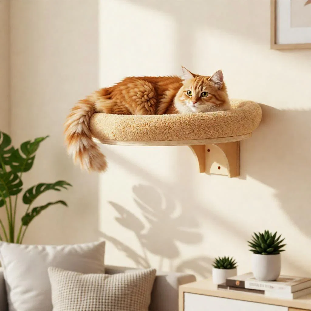 Mueble perchero para gatos de madera – Montaje en pared