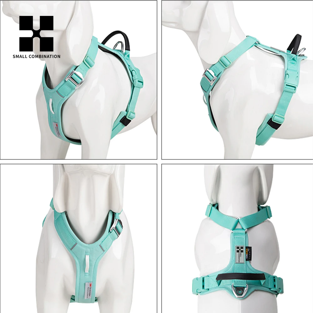 Conjunto de arnés y correa para Collar de perro grande, combinación pequeña, sin tirones, chaleco reflectante para el pecho de perro mediano, entrenamiento de pastor alemán para mascotas - imagen 5