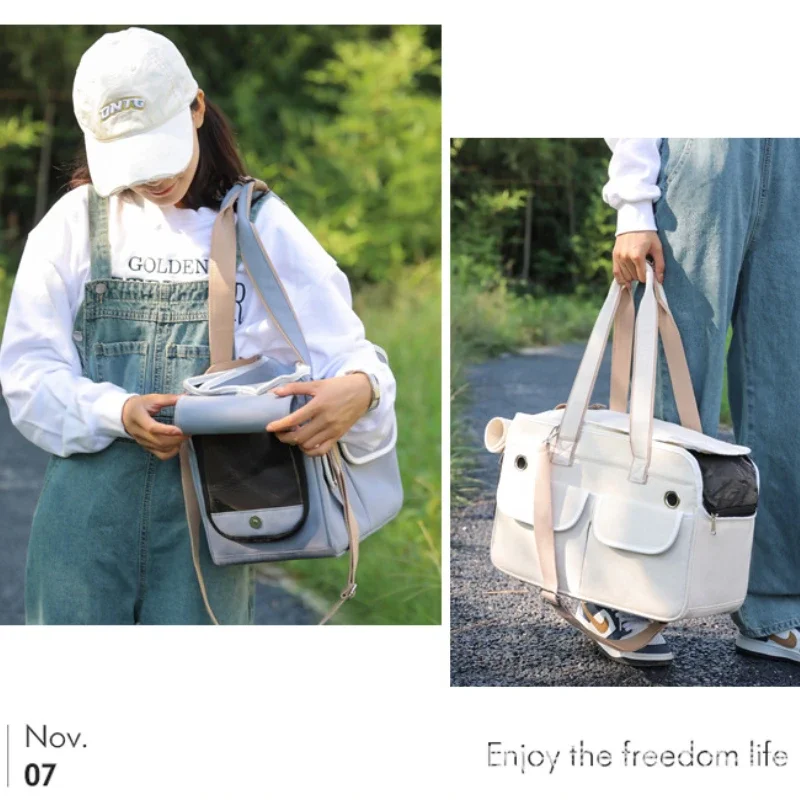 Nueva bolsa transpirable para gatos, bolsa portátil para salir, bolso para exteriores, jaula plegable para gatos, productos para mascotas - imagen 5