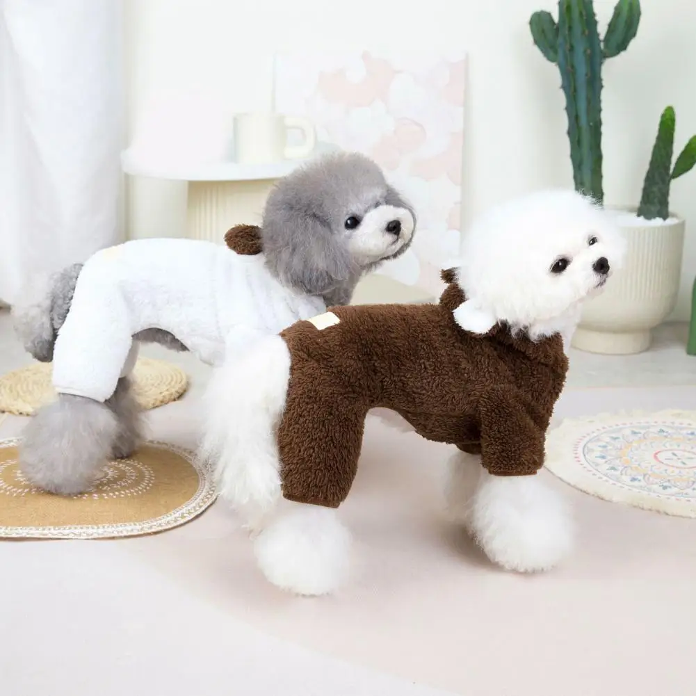 Abrigo elegante para mascotas, vestido de dibujos animados, forro polar, cuatro Leggings, Mono para perro - imagen 3