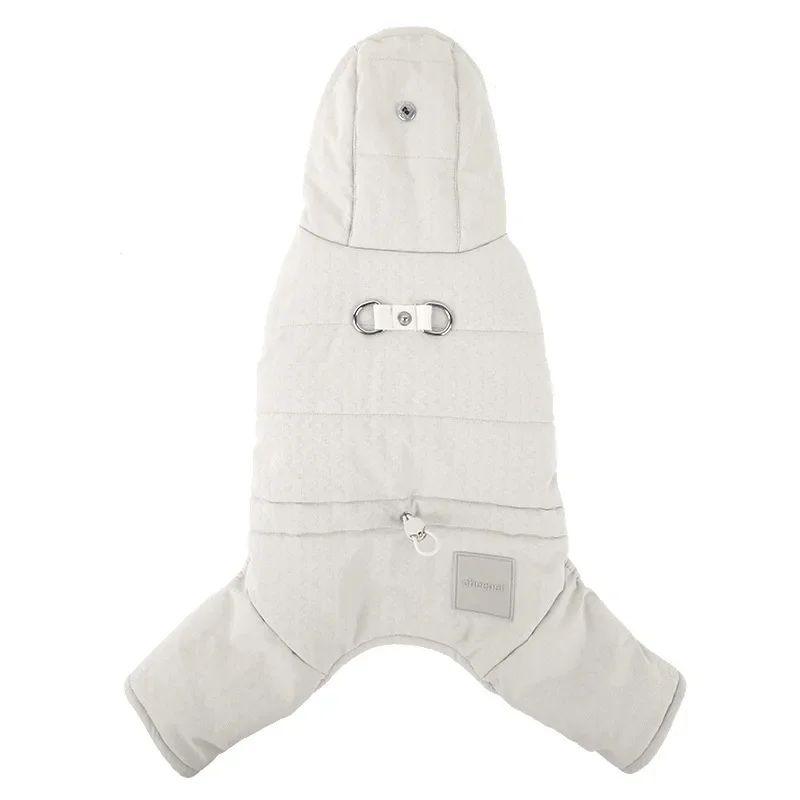 Otoño Invierno mascota chaqueta con capucha de cuatro patas mono Teddy Parkas para perros pequeños desgastados con ropa gruesa para mascotas ropa para cachorros - imagen 5