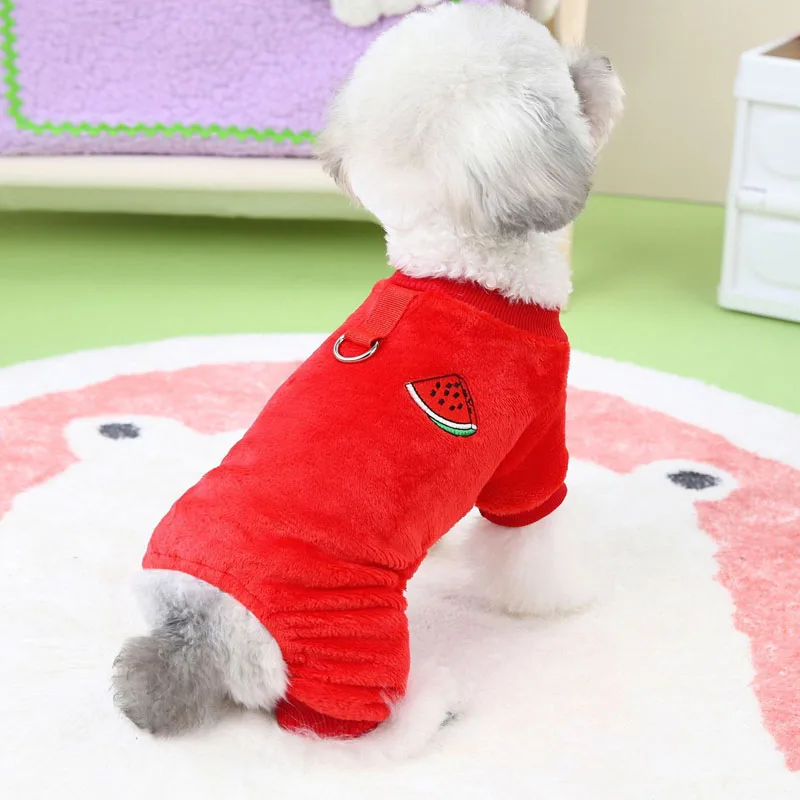 Ropa para perros, pijamas de lana de invierno, mono para perros pequeños y medianos, Chihuahua Yorkie, mono para mascotas, disfraces, monos para cachorros, mono XS - imagen 4