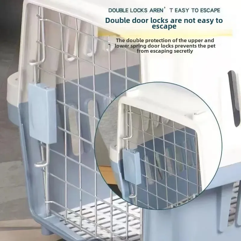 Equipaje de viaje para mascotas, jaula de plástico transpirable para salir, suministros de envío de gran espacio, producto, accesorios portátiles para transportar gatos - imagen 5