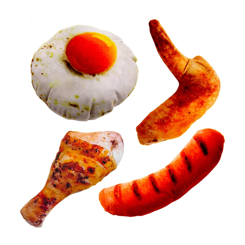 Juguete de vocalización para perros de peluche, comida de carne Artificial con bb llamado rechinar los dientes, juego interactivo resistente a mordeduras - imagen 4
