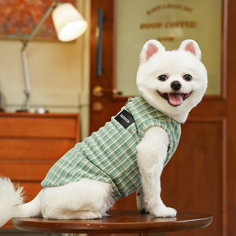 Sudadera con capucha a cuadros para perros pequeños y medianos - imagen 4