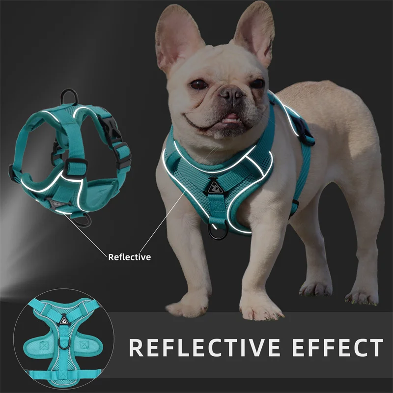Reflective Pet Dog Harness and Leash Set for Small Medium Dogs mascotas Accessories Yorkies Puppy Cat Vest Harnesses arnes perro - imagen 3