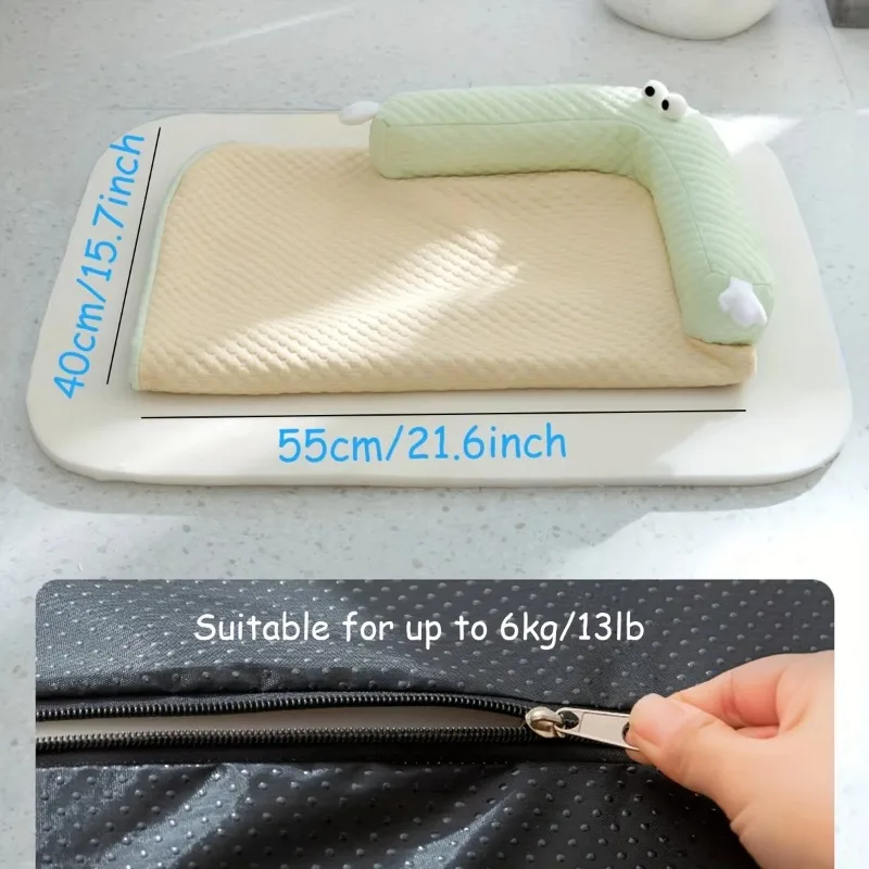 Colchoneta fresca para perros, cama transpirable de ojos grandes para cachorros y gatos pequeños y grandes, nido acogedor y lavable para mascotas con fondo antideslizante - imagen 4