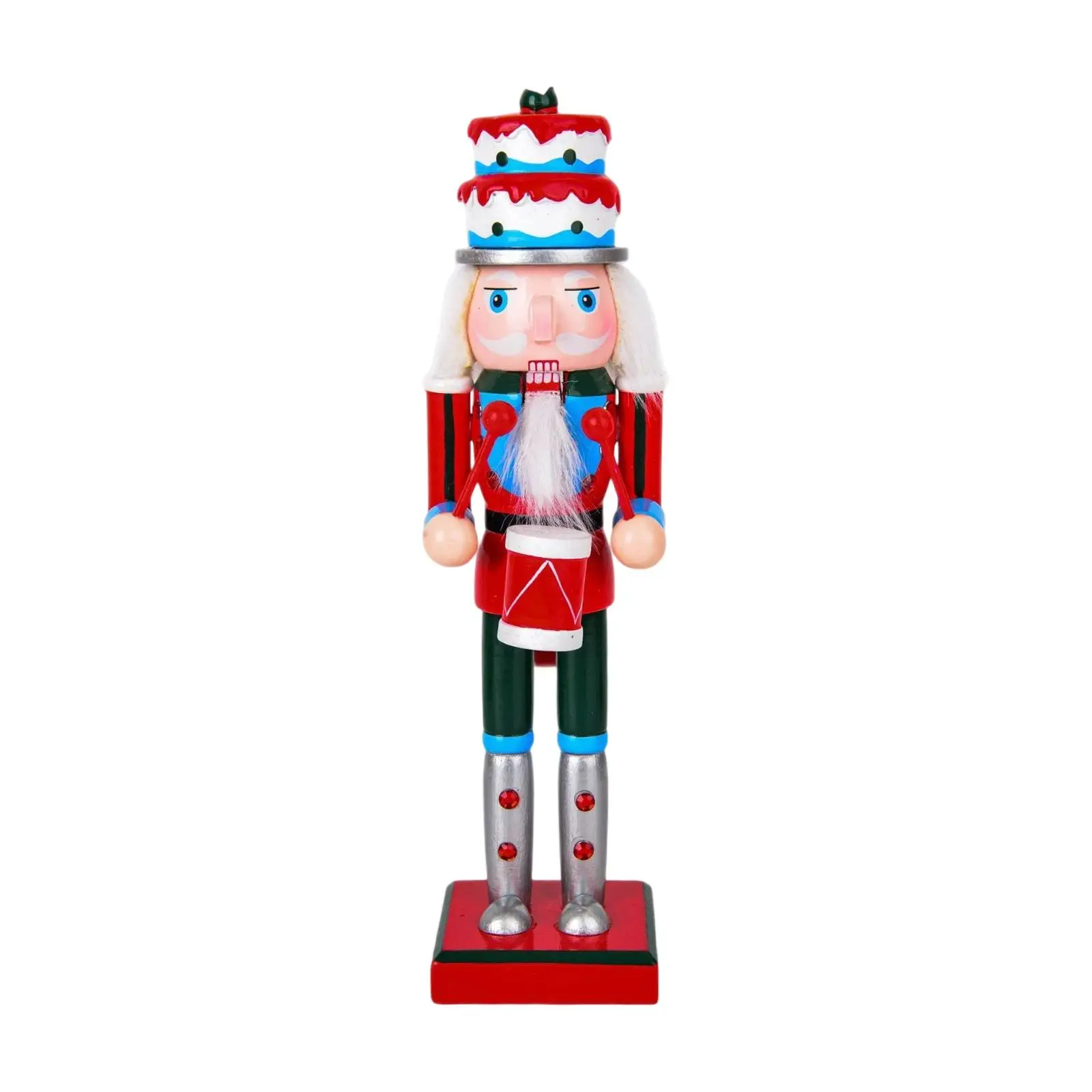 Christmas Nutcracker Figurine 9.84inch Tall Nostalgic Standing on Base Craft Toy Christmas Nutcracker Figurine 9.84inch Tall Nostalgic Standing on Base Craft Toy