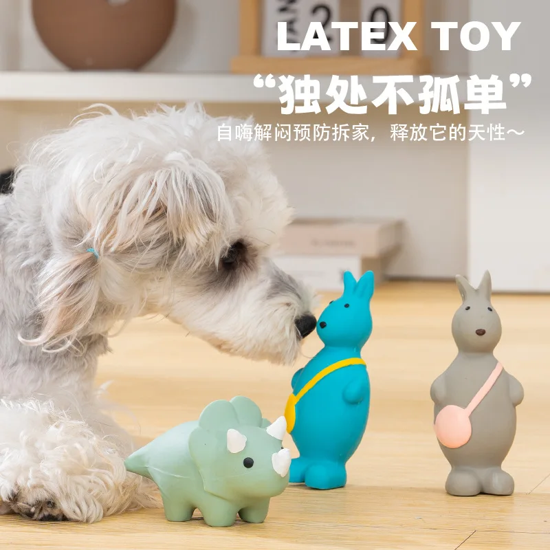 Juguete de látex para perros pequeños – Dinosaurio vocal para masticar y limpiar dientes - imagen 2