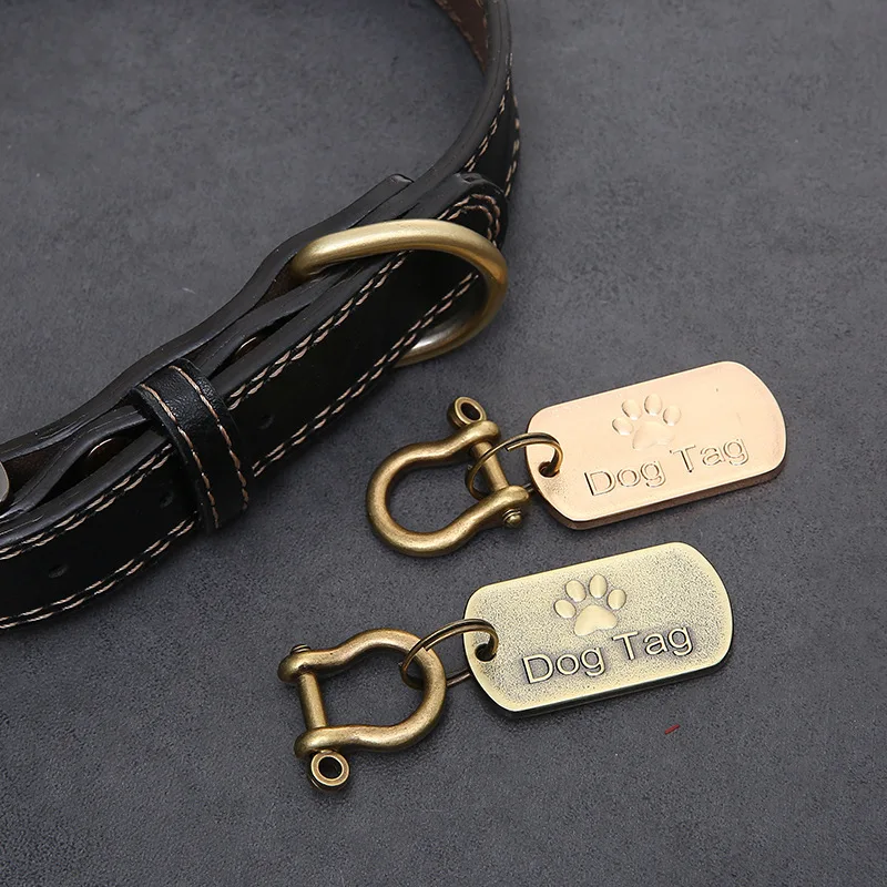 Etiqueta de identificación de mascotas grabada personalizable para perros y gatos, etiquetas de placa de identificación de Collar de perro con número de dirección antipérdida personalizado - imagen 4