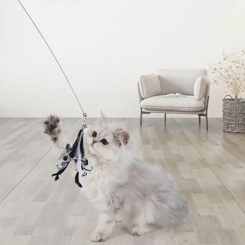 Palo de rompecabezas para gatos con forma de caña de pescar y cebo para insectos, divertidos juguetes interactivos para gatitos, accesorios para mascotas, mascotas, jouet pour chat - imagen 3