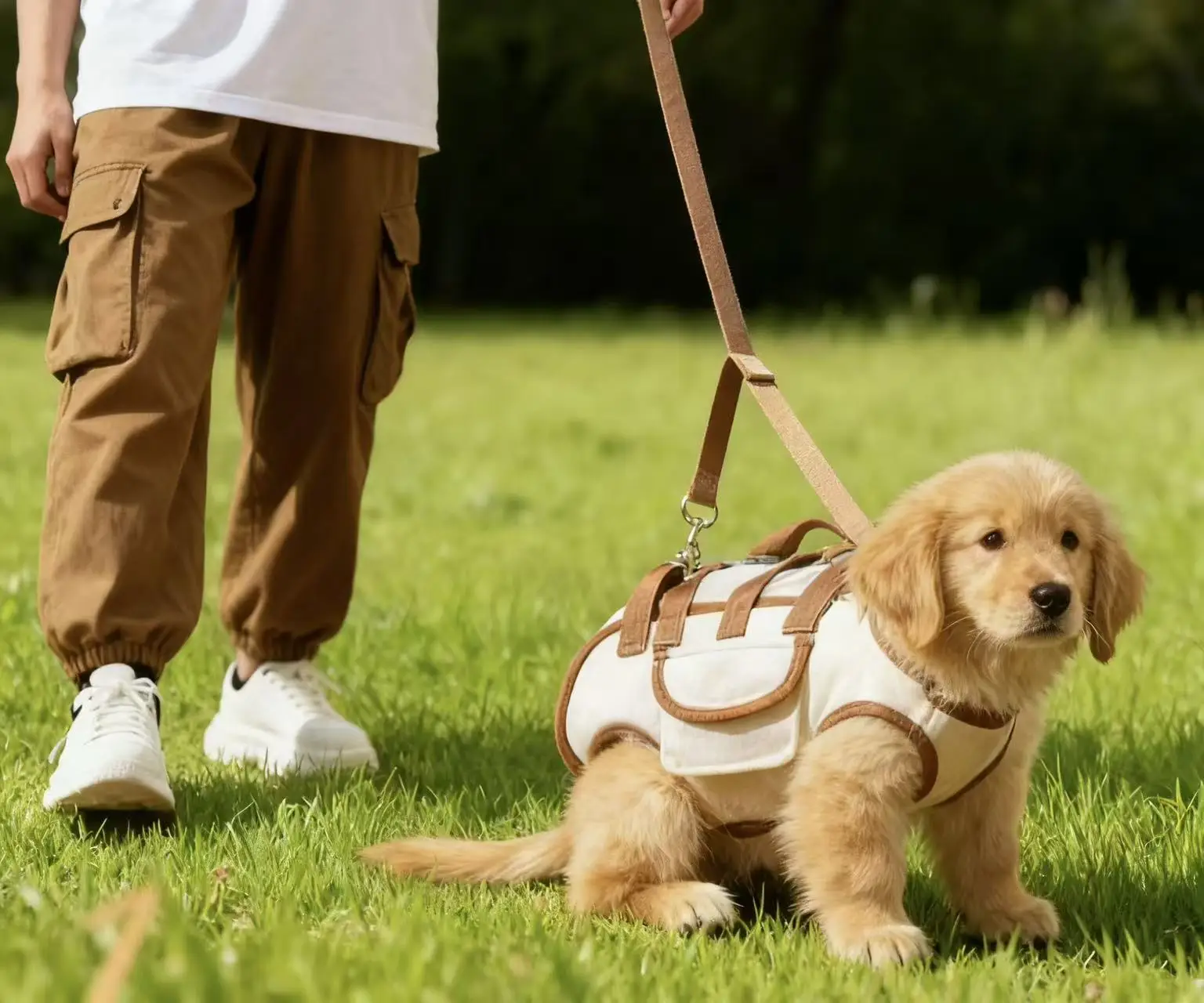 Arnés de elevación para perros a la moda, bolsa transportadora para mascotas, mochila de tracción multifuncional transpirable portátil para exteriores, portabebés para perros