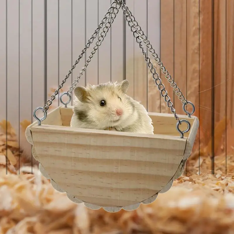 Hamster columpio para mascotas, cabina oscilante, barco balancín, accesorios para jaula de hámster, conejillo de indias, juguetes para mascotas pequeñas para hámster Gerbil - imagen 5