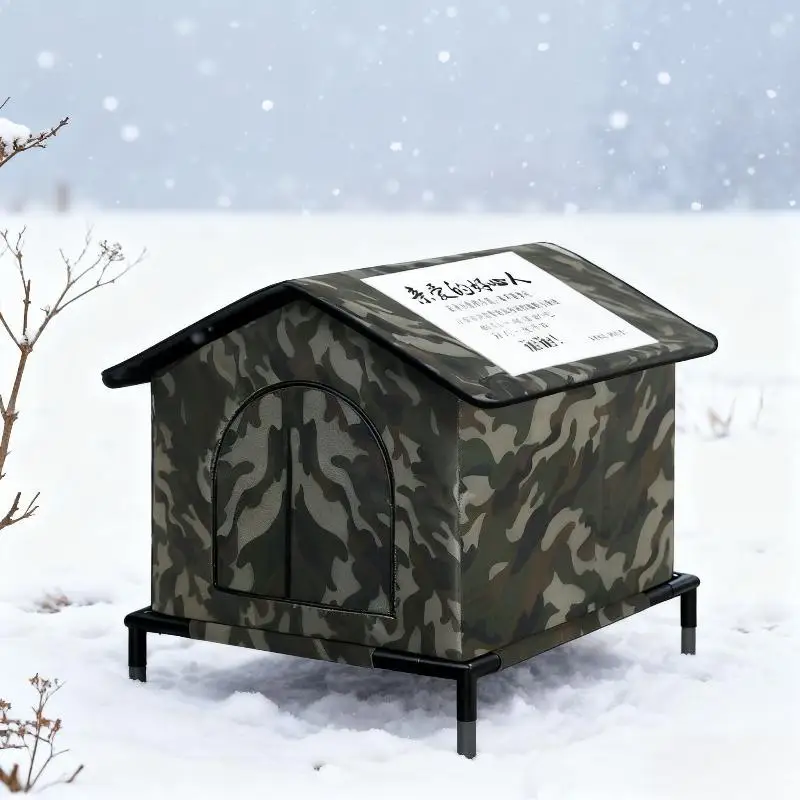 Casa para gatos al aire libre con estante, cojines de doble cara, aislamiento de aluminio, refugio para gatos sin hogar para múltiples gatitos, cama para gatos, calentador de cueva - imagen 4