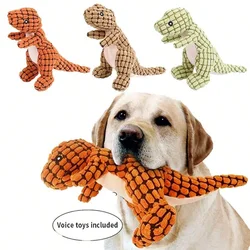 Juguete de peluche chirriante en forma de dinosaurio para perros