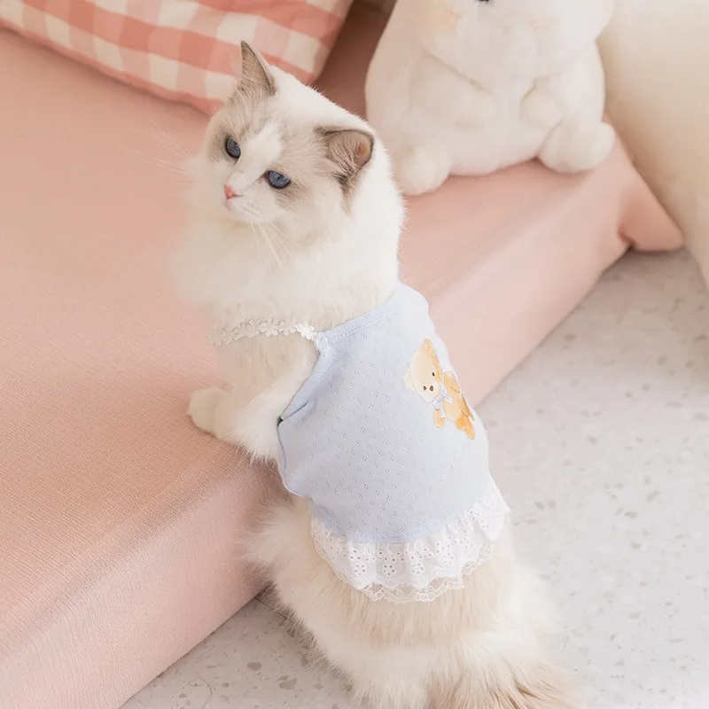 Vestido de encaje para gatos y perros pequeños y medianos transpirable - imagen 5