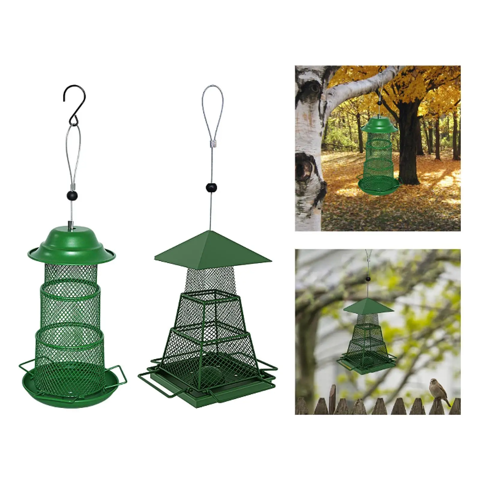 Hanging Bird Feeder for Outdoor Metal Birdfeeder for Courtyard Porch Terrace