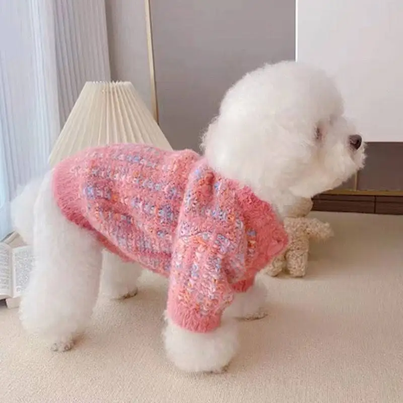 Suéter de moda de alce para otoño e invierno, cárdigan, ropa para perros, corazón, ropa cálida para perros, gato, pequeño, grueso, bonito, rosa, Chihuahua - imagen 3