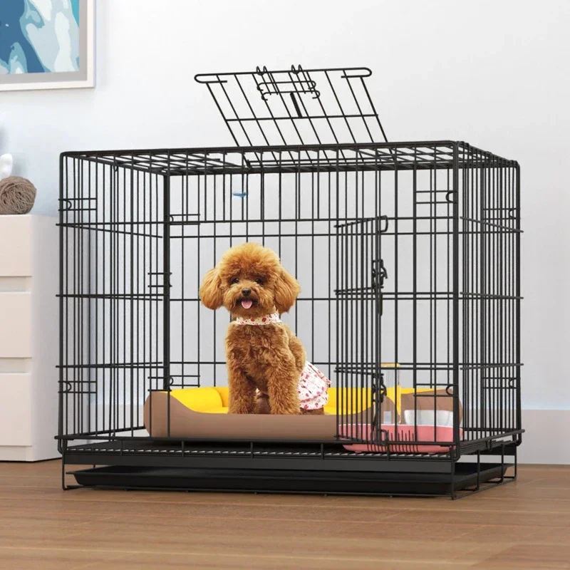 Jaula de hierro plegable Nano atrevida de 85x60x70cm, jaula para perros pequeña y grande para interiores, productos para mascotas - imagen 4