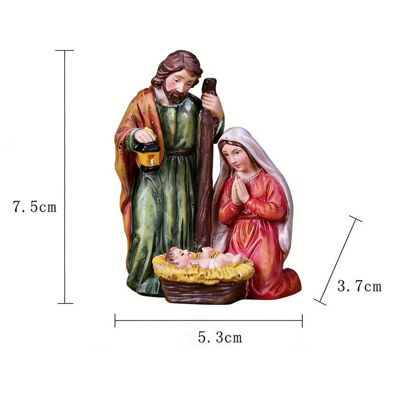 Christmas Nativity Scene Statue Creative Collectible Holy Family Statue Resin Sculpture Jesus Birth Figurine for Bedroom Cabinet Christmas Nativity Scene Statue Creative Collectible Holy Family Statue Resin Sculpture Jesus Birth Figurine for Bedroom Cabinet