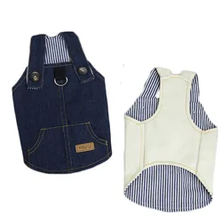 Vestido vaquero con tirantes para perritos pequeños – Dachshund y Yorkie
