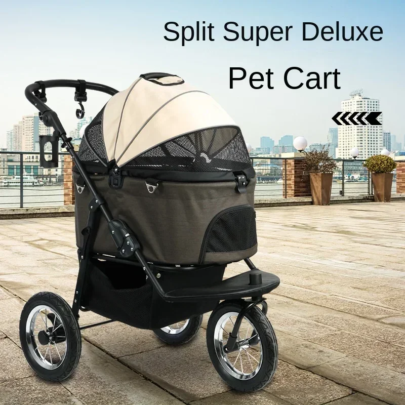 El multi-gato y el perro se puede separar del carro, carrito de tres ruedas, carrito para caminar para mascotas discapacitadas heridas para personas mayores - imagen 2