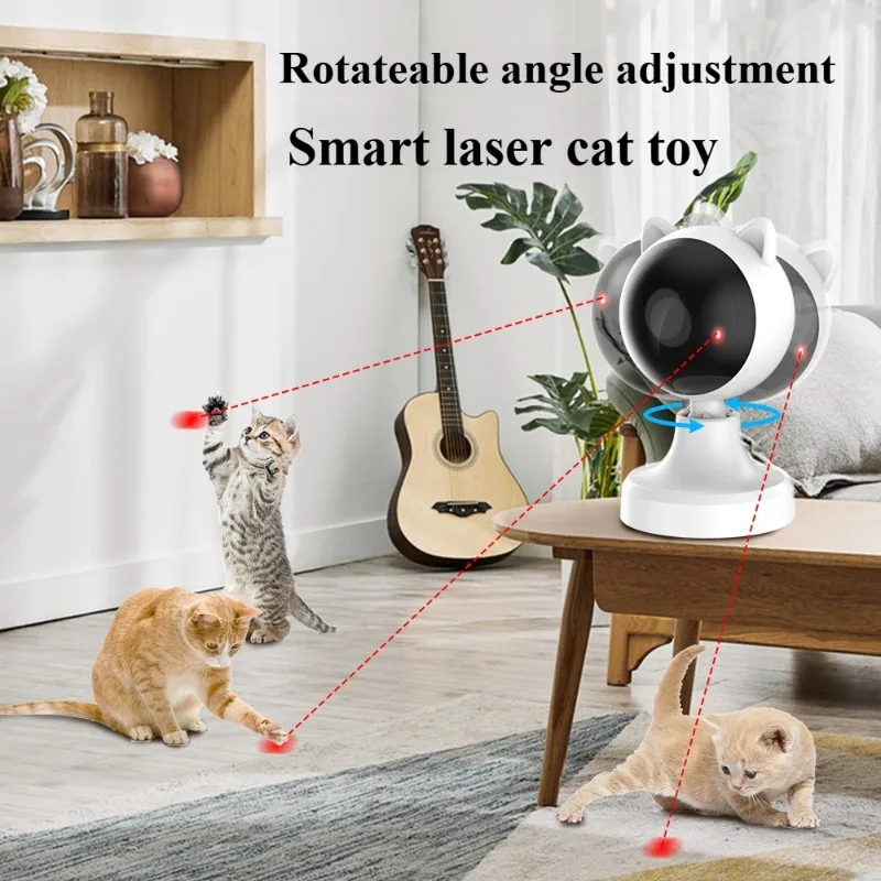 Juguete láser inteligente automático para perros y gatos, láser LED interactivo con carga USB, Teaser para gatos de interior, accesorios de juguete electrónico, productos para mascotas