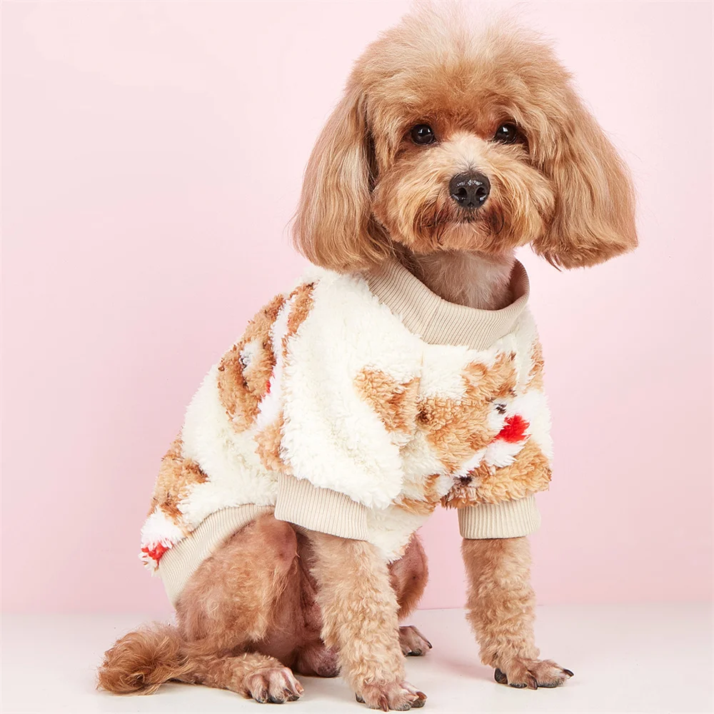 Ropa cálida de invierno para cachorros y perros, suéter de estilo nacional para mascotas, jerséis para perros pequeños, Chihuahua Pinscher, sudaderas con capucha para mascotas - imagen 5