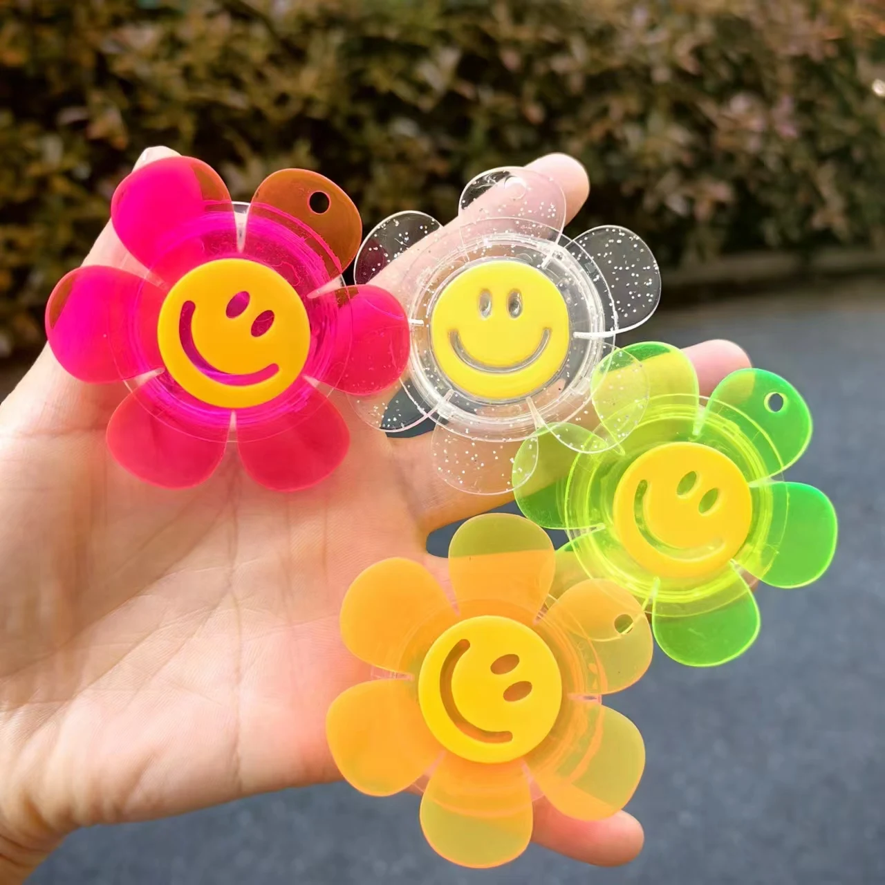 Soporte Universal para teléfono Y2K, color rosa, Tok inteligente BOHO, brillo transparente, sonrisa, flor, agarre para teléfono, Tok inteligente para iPhone y Samsung - imagen 4