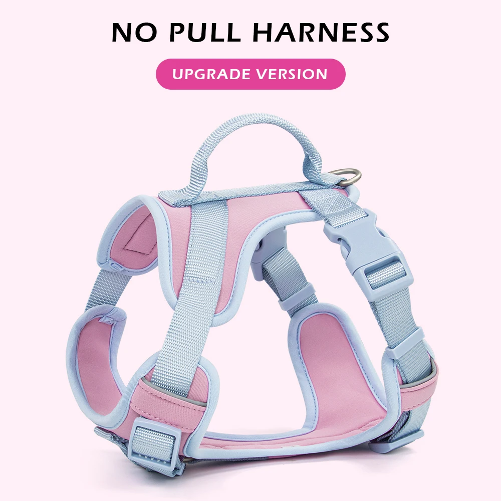 Arnés para perros pequeños, medianos y grandes, ligero, transpirable, sin tirones, arnés para chaleco para perros, correa ajustable para el pecho personalizada - imagen 3