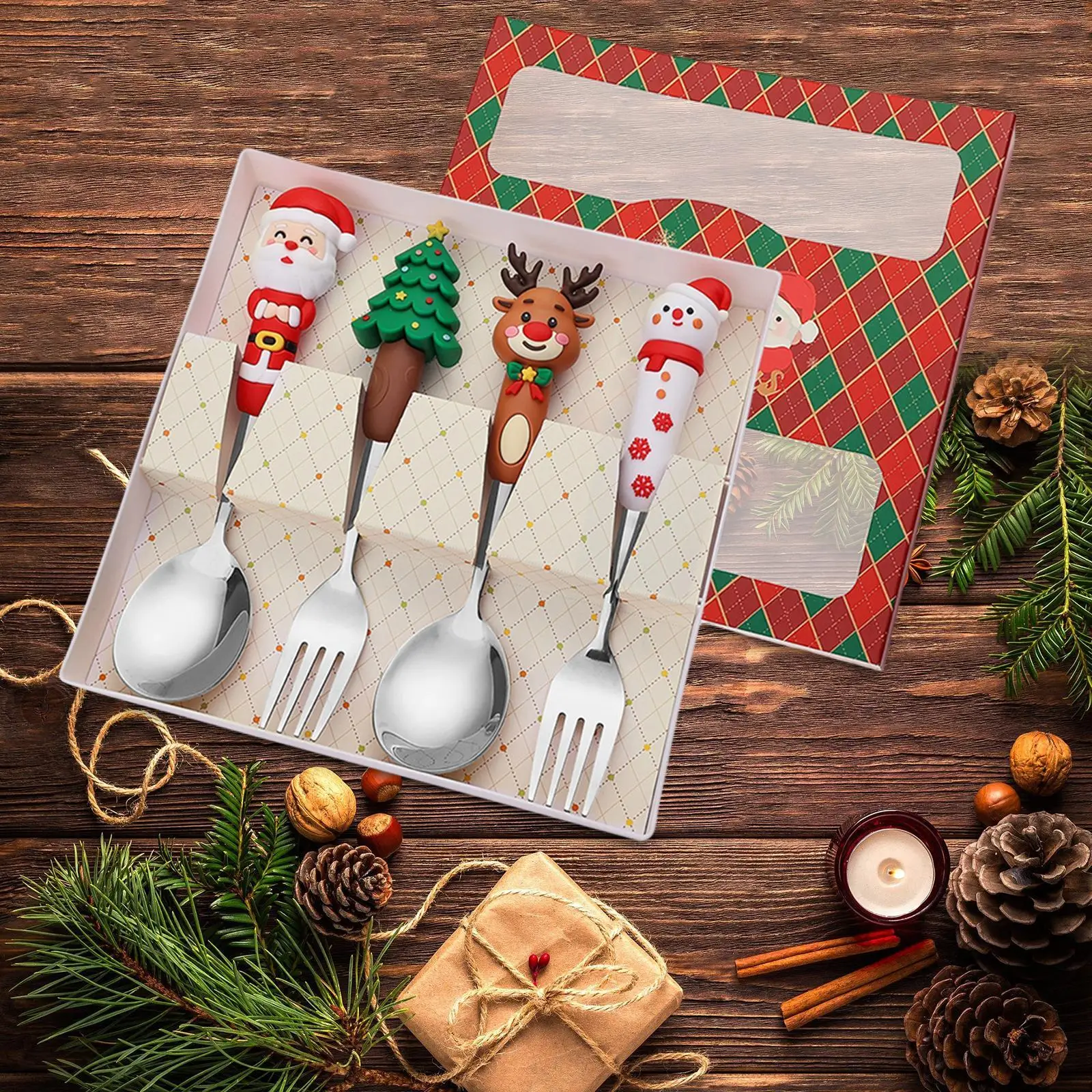 Christmas Spoons Forks Set,Stainless Steel,Dessert Spoons Forks,Xmas Cutlery Kits ,latware Cutlery Set for Wedding Party Xmas Christmas Spoons Forks Set,Stainless Steel,Dessert Spoons Forks,Xmas Cutlery Kits ,latware Cutlery Set for Wedding Party Xmas