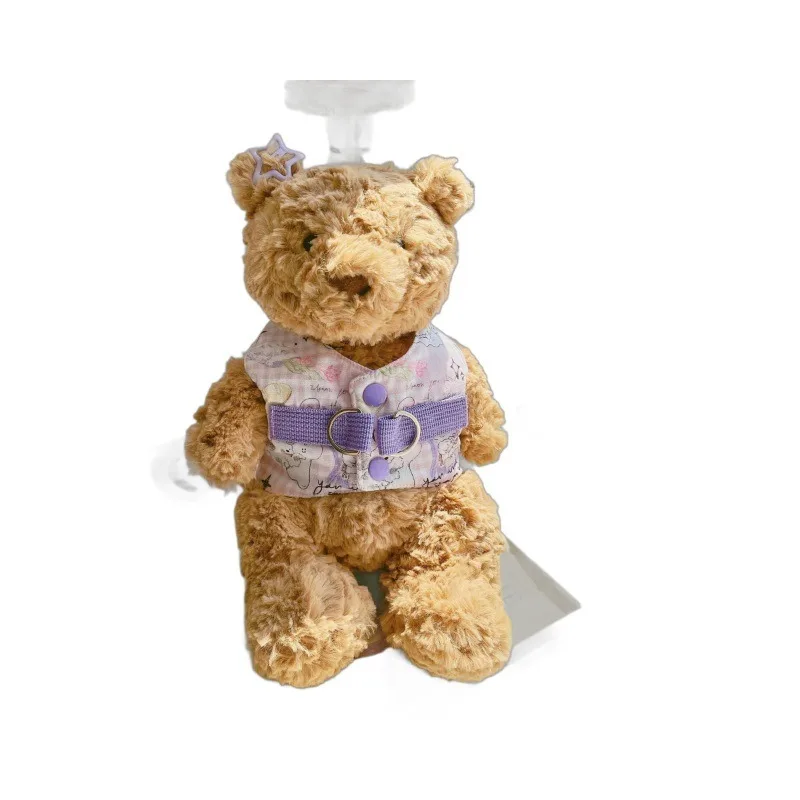 Lindo conjunto de arnés para perros, ropa para perros, chaleco vaquero de color caramelo para perros, juguetón, lindo perro pequeño, dobladillo con borla, Chihuahua, peluche de verano - imagen 5