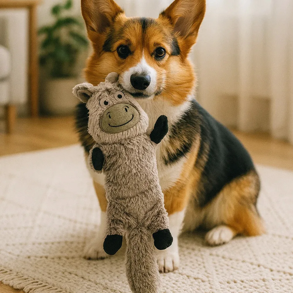 Juguete de entrenamiento para mascotas, duradero, resistente a masticar, juguete de peluche chirriante para perros y cachorros, suministros de dentición molares interactivos para pequeños - imagen 2