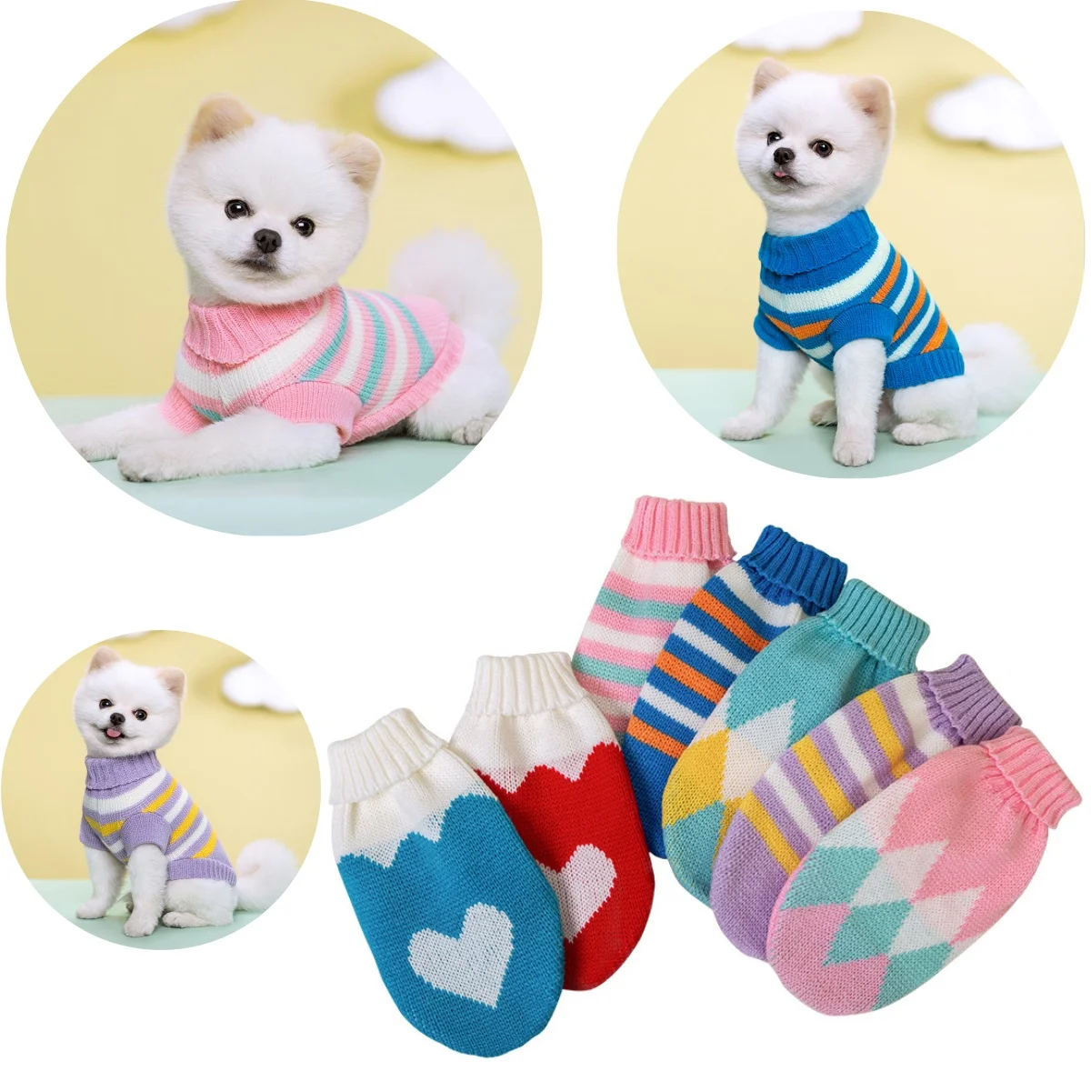 Suéter de punto cálido de invierno para mascotas: jersey acogedor para perros y gatos pequeños, que incluye Chihuahua, Bulldog Francés, Schnauzer, Yorkie - imagen 2